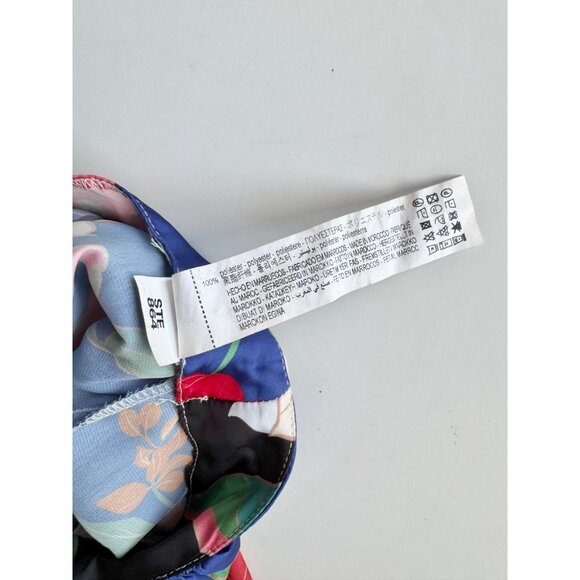 ZARA Floral Patchwork Print Satin Twill Knotted Maxi Pareo Sarong Skirt, Size S - Picture 13 of 16